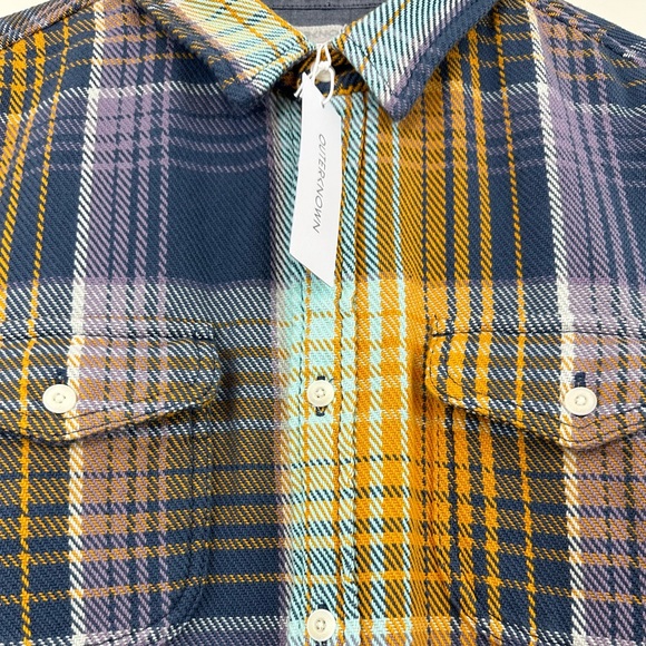 New $168 Outerknown Blanket Shirt! Rare Cumin Rogue Plaid! - Picture 12 of 14